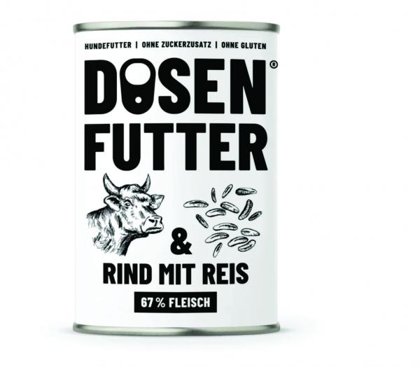Dosenfutter Rind mit Reis
